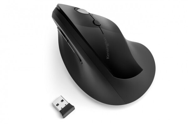 Kensington Pro Fit Ergo Vertikale kabellose Maus - schwarz, K75501EU