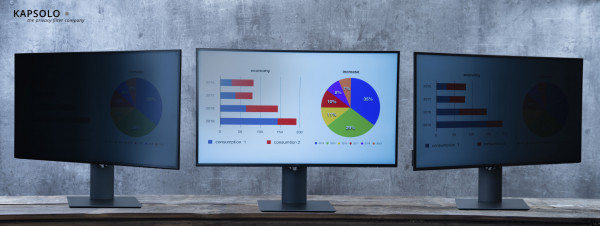 KAPSOLO 4-wege Blickschutzfilter / Blickschutzfolie selbstklebend für LENOVO ThinkVision T25d-10 , KAP11641