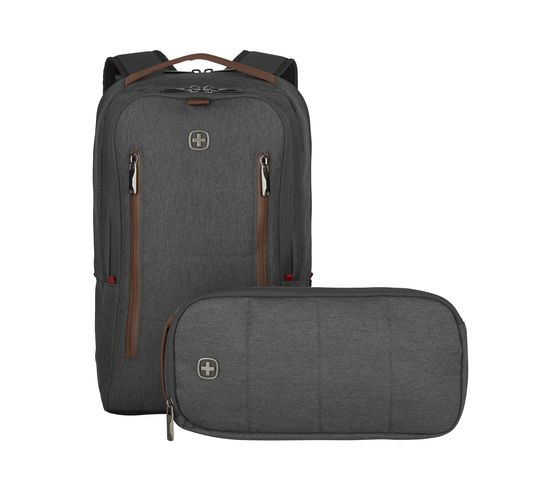 Wenger, City Upgrade, 16" Laptop Backpack w/ Cross Body Day Bag, Grey, 606489