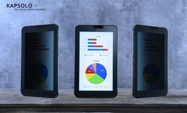 KAPSOLO 2-wege Blickschutzfilter / Blickschutzfolie selbstklebend für Samsung Galaxy Tab S7 Plus (2020) , KAP12598