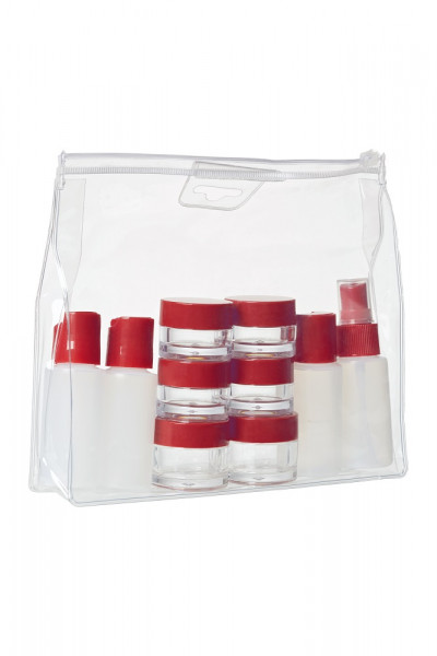 WENGER Reiseflaschen Set 10teilig, weiß/rot, 604548