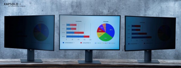 KAPSOLO 4-wege Blickschutzfilter / Blickschutzfolie selbstklebend für iiyama ProLite XUB2294HSU-W1 ,