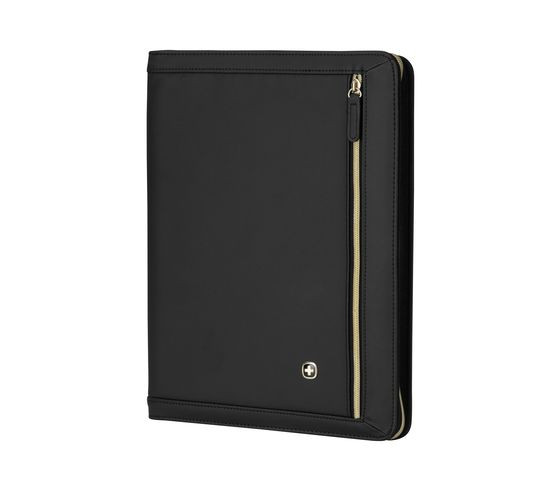 Wenger, Amelie Women's Zippered Padfolio with Tablet Pocket, Black ( R ), 611712