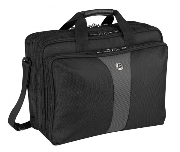 Wenger, Legacy 17" Triple Gusset Brief, Black/Gray , 600655